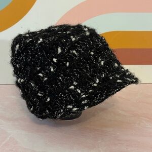 Squasht Black and White Knit Hat w Brim